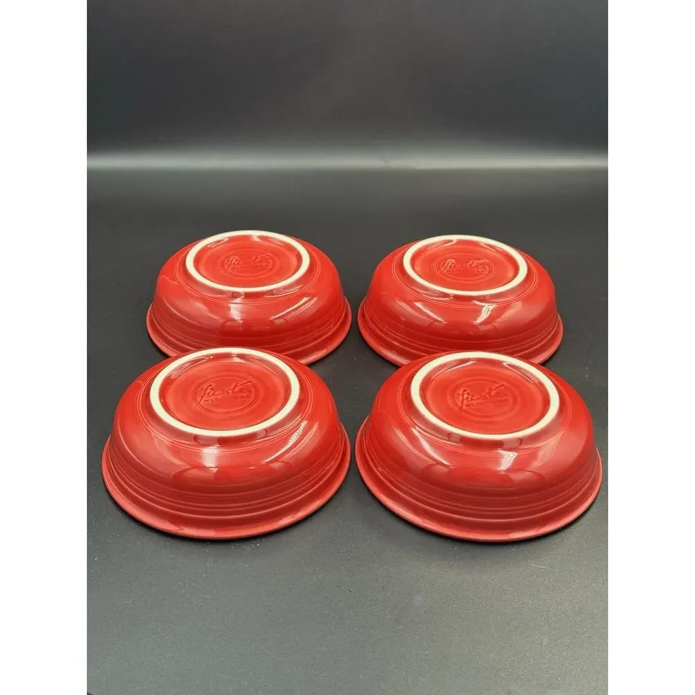Fiesta Scarlet Classic Rim Small Bowls Set of 4 HLC USA 5 5/8”
